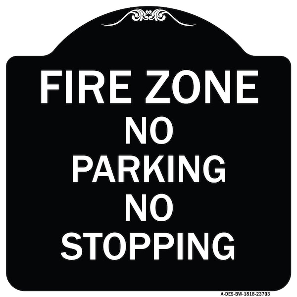 No Parking No Stopping Heavy-Gauge Aluminum Architectural Sign, 18" x 18", BW-1818-23703